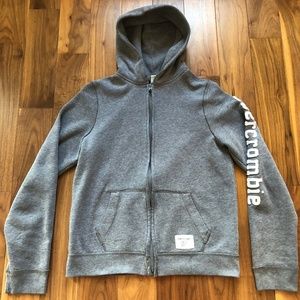 Boy's Abercrombie Size XL Gray Logo Hoodie